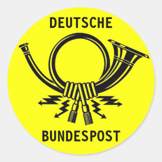 Posthorn DEUTSCHE BUNDESPOST yellow#2 Classic Round Sticker