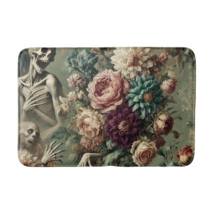 Posthumous Heartache – Gothic Floral Design Bath Mat