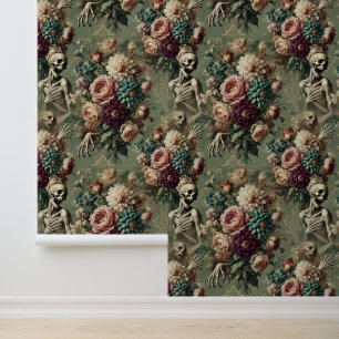 Posthumous Heartache – Gothic Floral Design Wallpaper