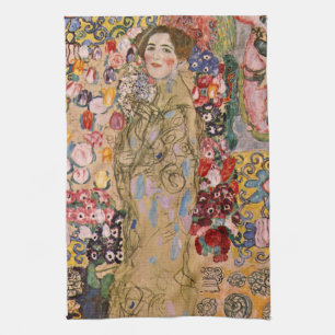Posthumous Portrait of Ria Munk by Gustav Klimt Tea Towel