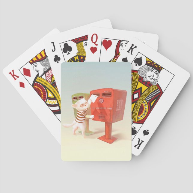Posting Time – Cat with Taiwanese Mailbox Playing Cards (Back)