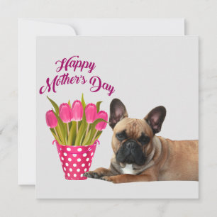 Postkarte französische Bulldogge Muttertag Invitation