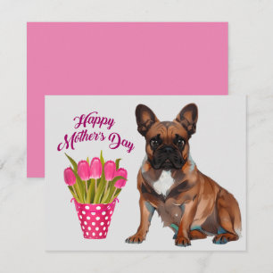 Postkarte französische Bulldogge Muttertag Invitation
