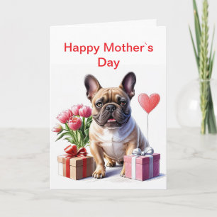 Postkarte französische Bulldoggen Mothers Day Invitation