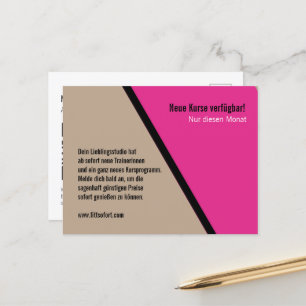 Postkarte für Mailings Fitness Studio und Trainer Postcard