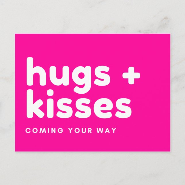 Postkarte - "hugs + kisses coming your way" postcard (Front)