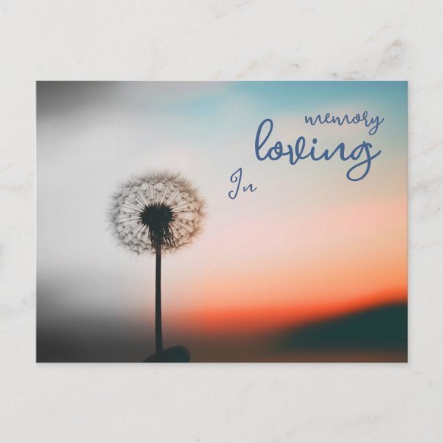Postkarte "In loving memory" mit Pusteblume  Postcard (Front)