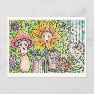 Postkarte mit lustigem Fantasiemotiv Postcard