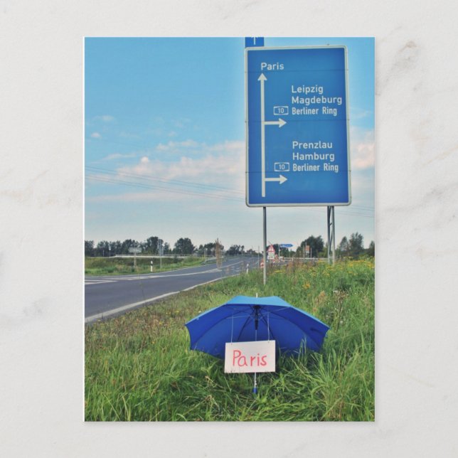 Postkarte - per Anhalter unterwegs Postcard (Front)