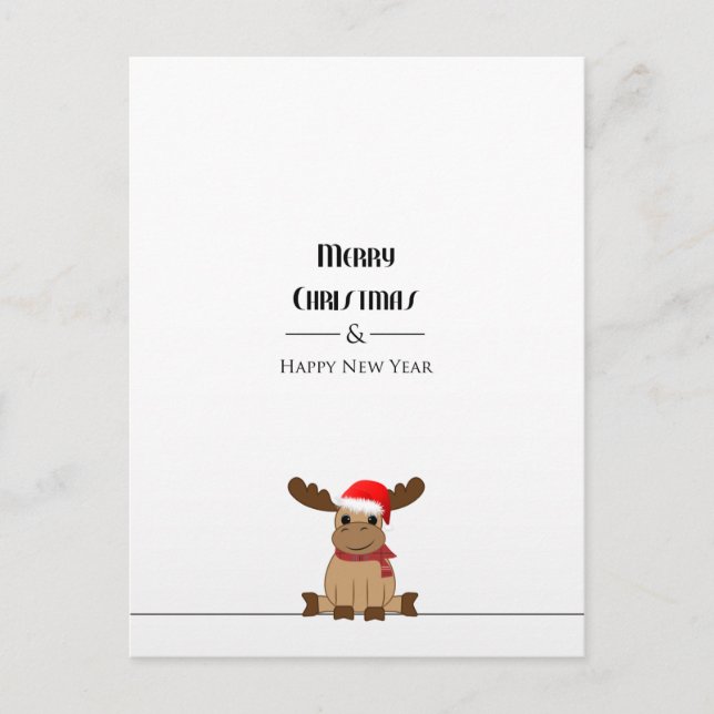 Postkarte Weihnachten Elch Postcard (Front)