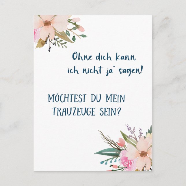 Postkarte - Willst du mein Trauzeuge sein Postcard (Front)