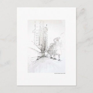 Postkarte Zeichnung Bleistift Hannover Landschaft Postcard