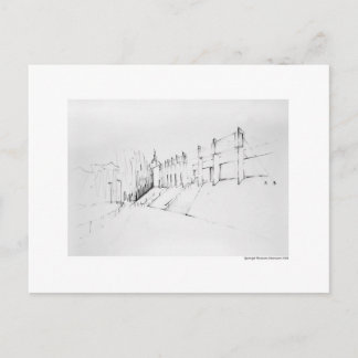 Postkarte Zeichnung Bleistift Hannover Landschaft Postcard