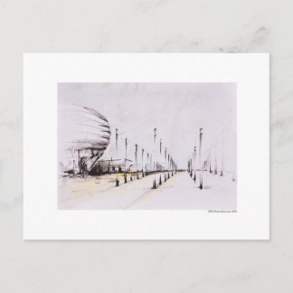 Postkarte Zeichnung Bleistift Hannover Landschaft Postcard