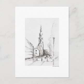 Postkarte Zeichnung Bleistift Hannover Landschaft Postcard