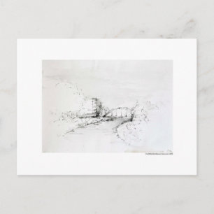 Postkarte Zeichnung Bleistift Hannover Landschaft Postcard