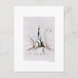 Postkarte Zeichnung Bleistift Hannover Landschaft Postcard