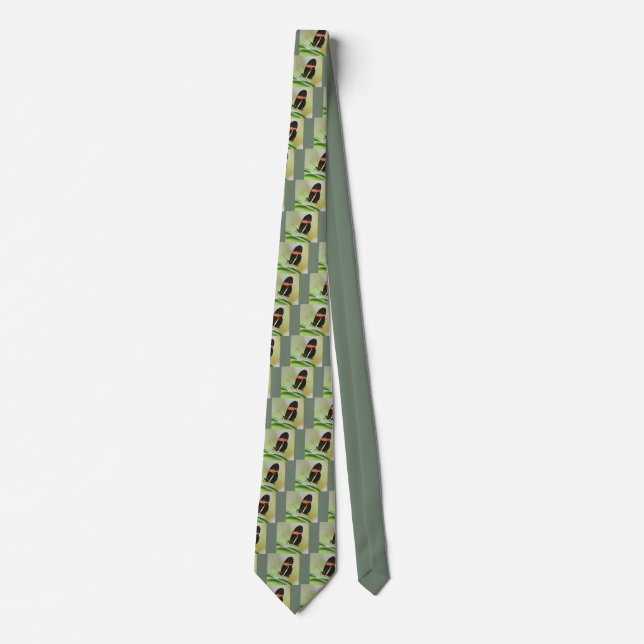 Postman butterfly on leaf tie (Front)