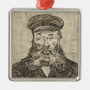 Postman Joseph Roulin (Sepia Sketch) (by van Gogh) Metal Tree Decoration