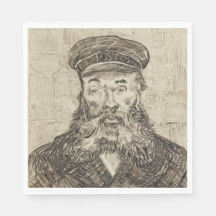 Postman Joseph Roulin (Sepia Sketch) (by van Gogh) Napkin