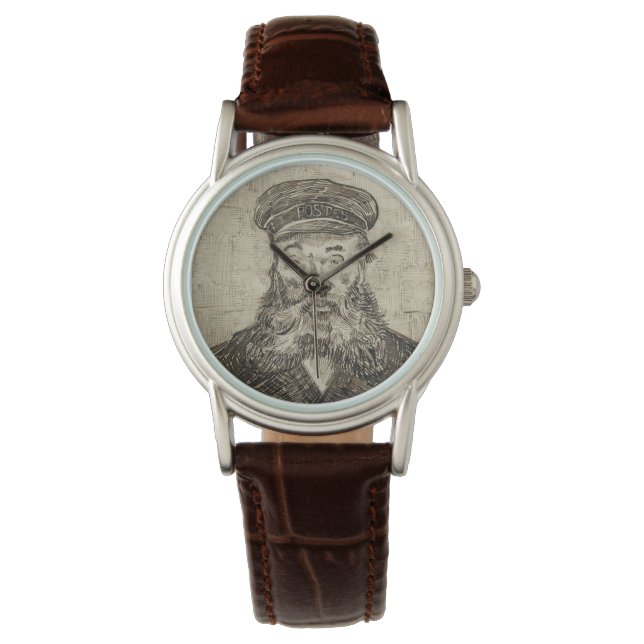 Postman Joseph Roulin (Sepia Sketch) (by van Gogh) Watch (Front)