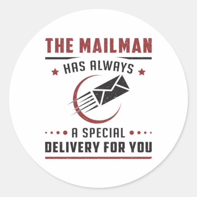 Postman Mailman Day Post Mail Job Delivery Gift Classic Round Sticker (Front)