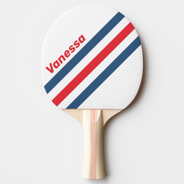 Postman Nostalgic Angled Striping with Name Ping Pong Paddle (Front)