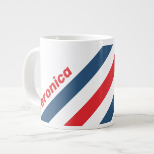 Postman Nostalgic Stripes with Name Large Coffee Mug