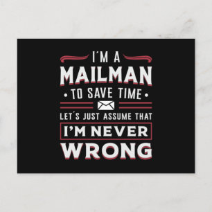 Postman Post Mail Mailman Day Delivery Gift Idea Postcard