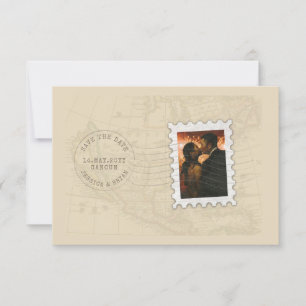 Postmark and Photo Stamp Travel Save the Date