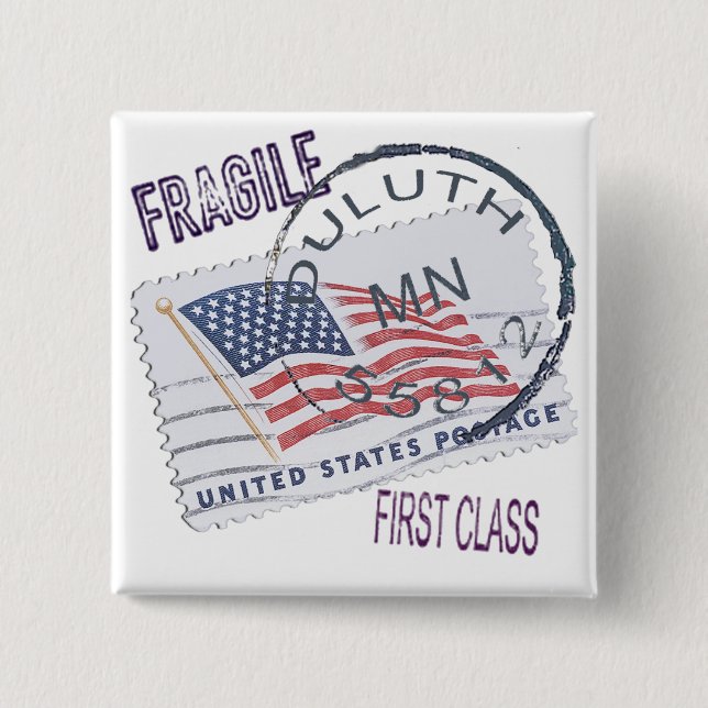 Postmark Duluth 55812 15 Cm Square Badge (Front)