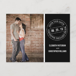 Postmark Wedding Photo Save the Date Postcard