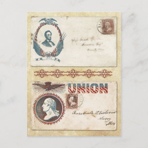 Postmarked Civil War Envelopes with Presidents Postcard