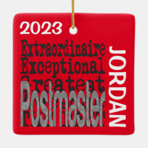 Postmaster Extraordinaire CUSTOM Ceramic Ornament