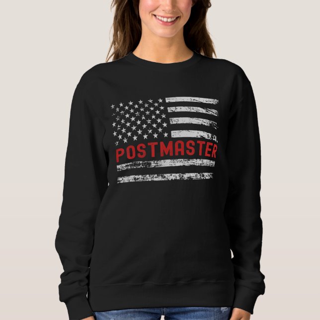 Postmaster USA Flag Profession Retro Job Title Sweatshirt (Front)