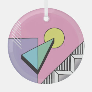 Postmodern Geometric: Abstract Composition Glass Tree Decoration