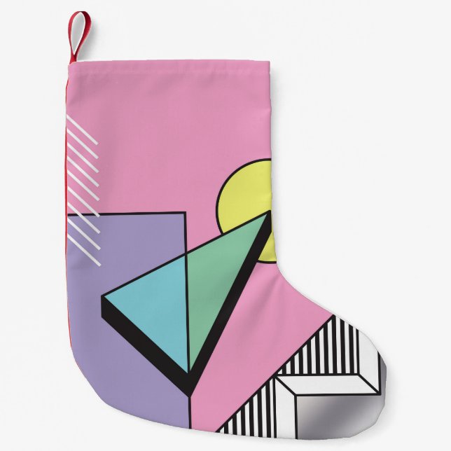 Postmodern Geometric: Abstract Composition Small Christmas Stocking (Front)