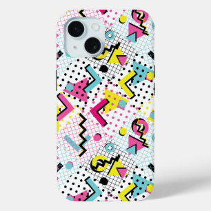 Postmodern Memphis Style Pattern iPhone 15 Case