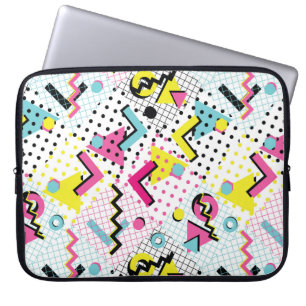 Postmodern Memphis Style Pattern Laptop Sleeve
