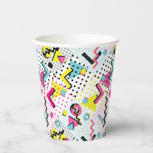 Postmodern Memphis Style Pattern Paper Cups