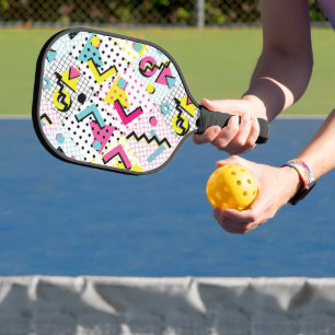 Postmodern Memphis Style Pattern Pickleball Paddle