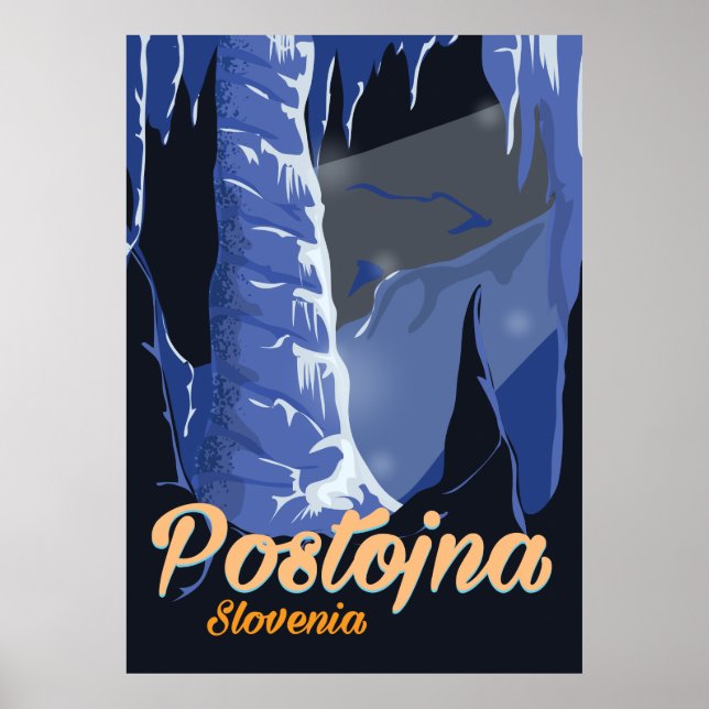 Postojna Slovenia vintage travel poster (Front)