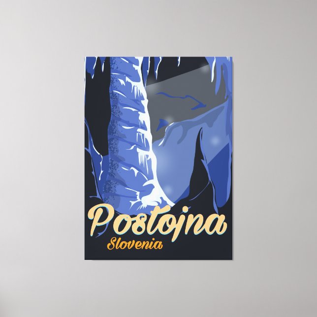 Postojna Slovenia vintage travel poster Canvas Print (Front)