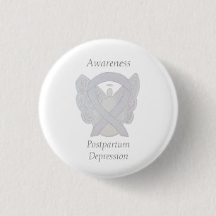 Postpartum Depression Awareness Angel Ribbon Pin