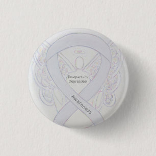 Postpartum Depression Awareness Angel Ribbon Pin