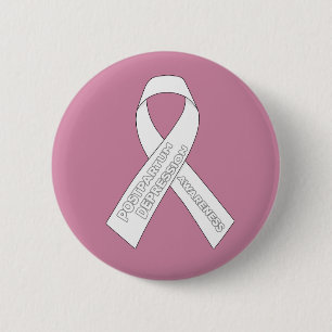 postpartum depression Awareness Ribbon 6 Cm Round Badge