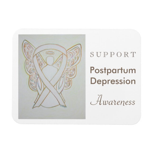 Postpartum Depression Awareness Ribbon Magnet (Horizontal)