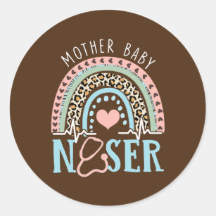 Postpartum Mother Baby Nurse Mom Baby Postpartum Classic Round Sticker