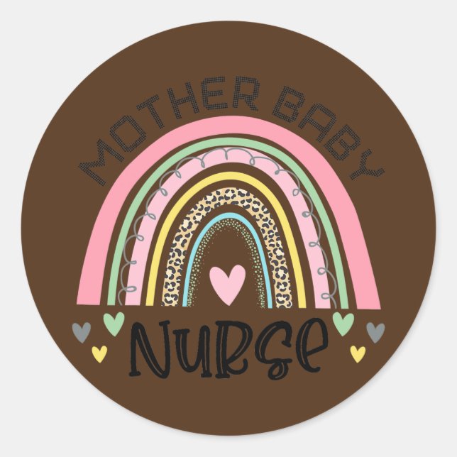 Postpartum Mother Baby Nurse Postpartum Nursing Classic Round Sticker (Front)