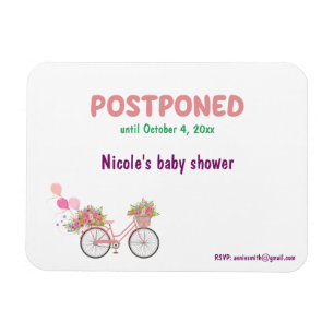 Postponed Baby Shower with New Date and RSVP Magnet